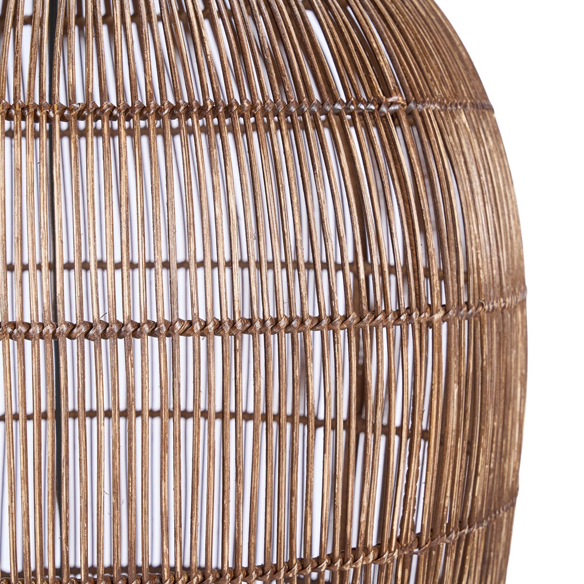 Bamboo Pendant Light - Dark Walnut Woven Bell, Extra Large
