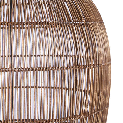 Bamboo Pendant Light - Dark Walnut Woven Bell, Extra Large