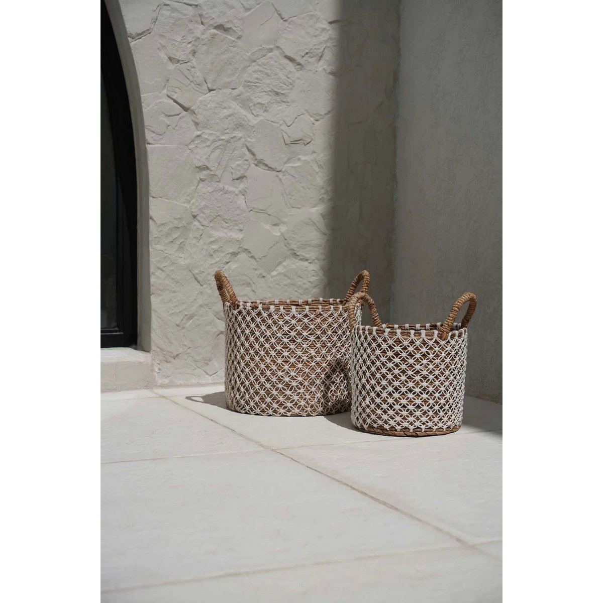 La Cesta de Macramé con Costura Cruzada - L
