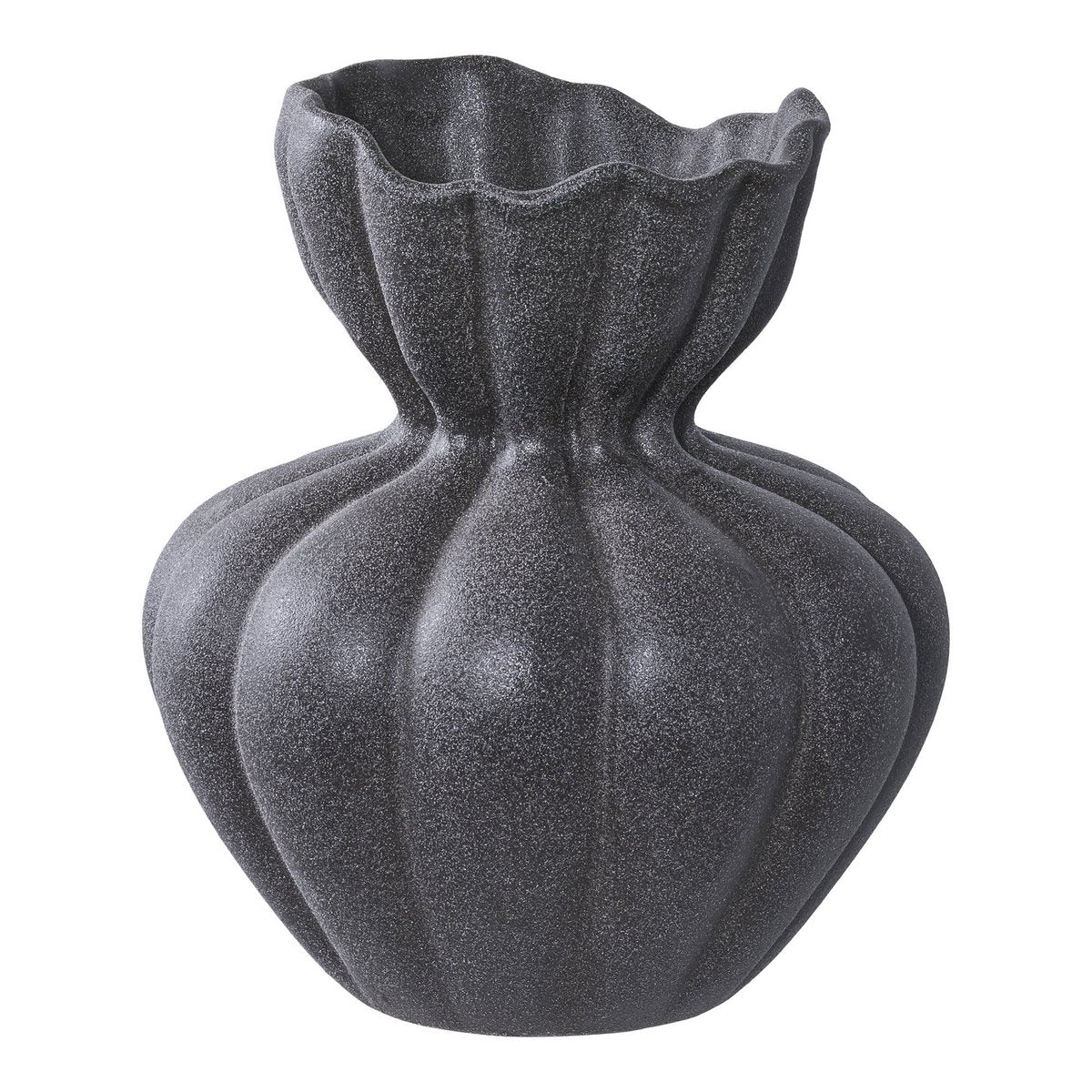 Ceramic Vase - Black Nordic Style Accent Vase, 19.4 cm