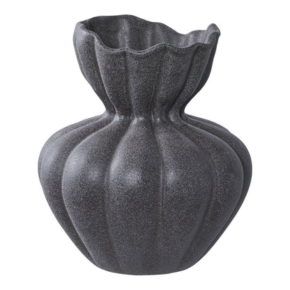 Ceramic Vase - Black Nordic Style Accent Vase, 19.4 cm
