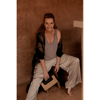 The Riviera Noir Clutch - Natural Black