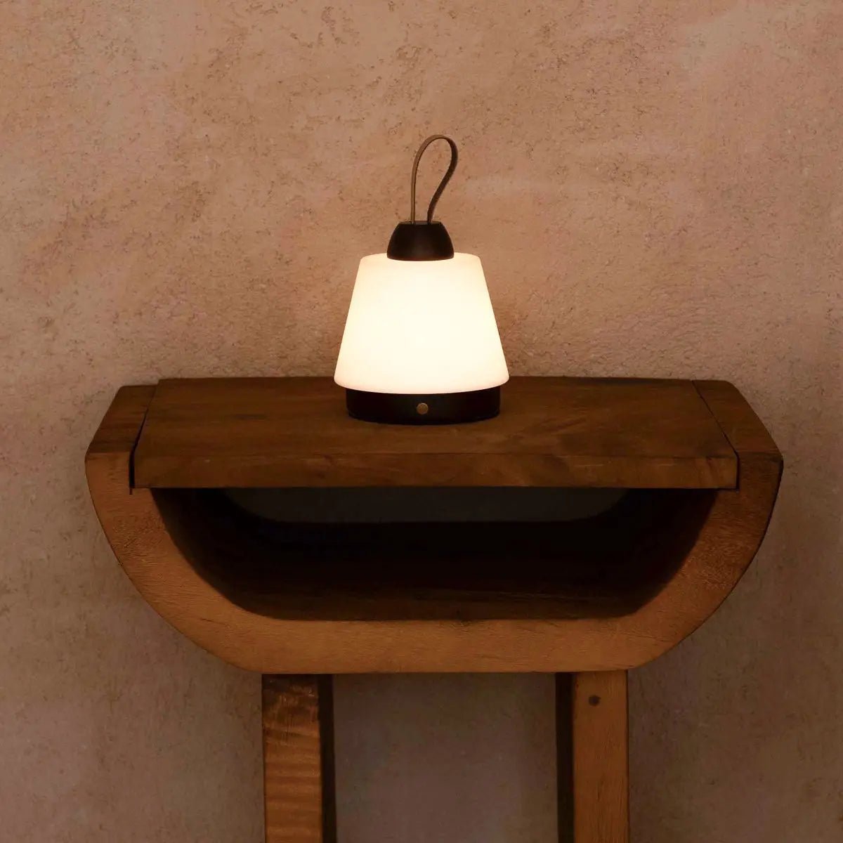 Dark Brown Rechargeable Table Lamp – Leather Strap & 3 Light Modes