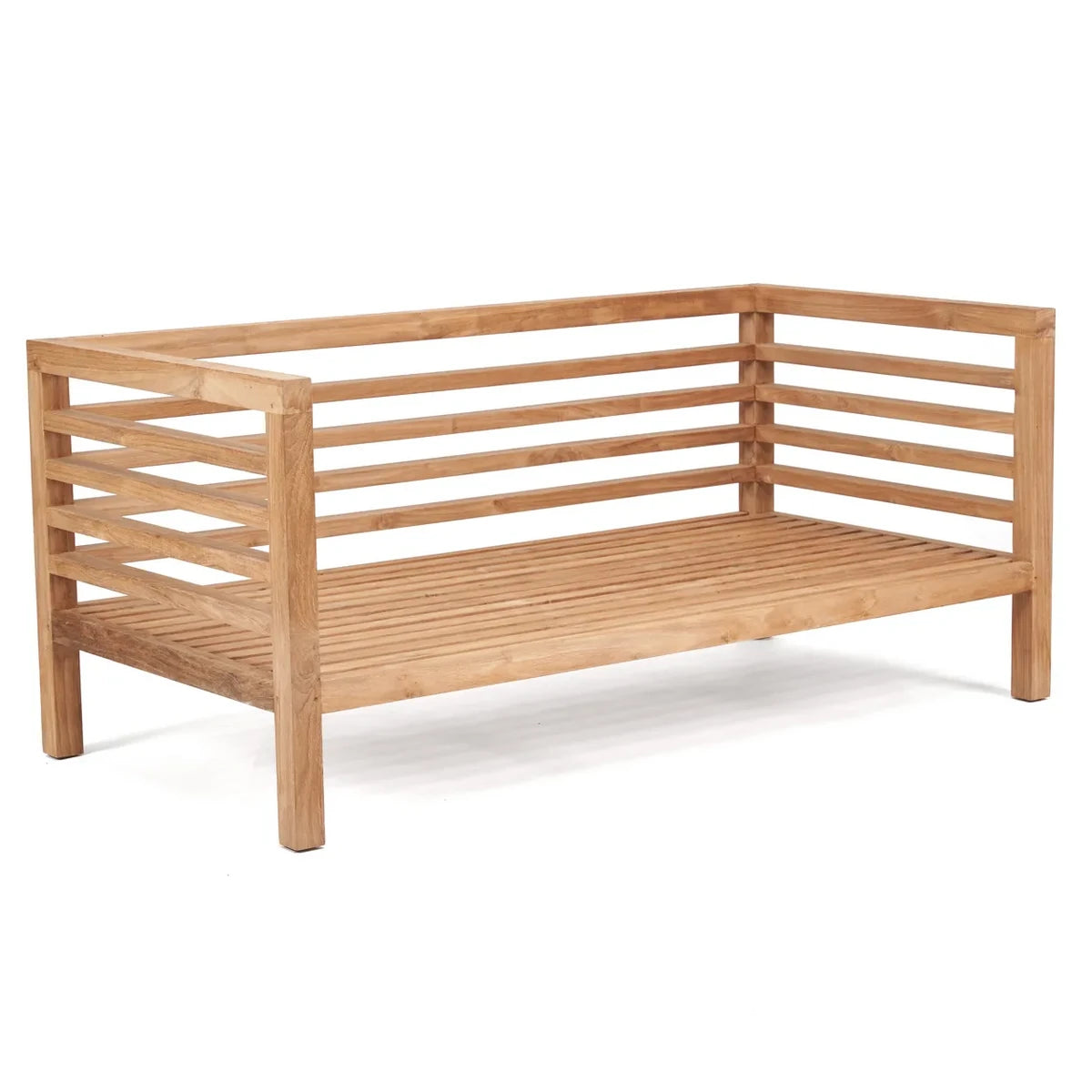 Teak Wood Modular Sofa - Two Seater Customizable Outdoor Seating