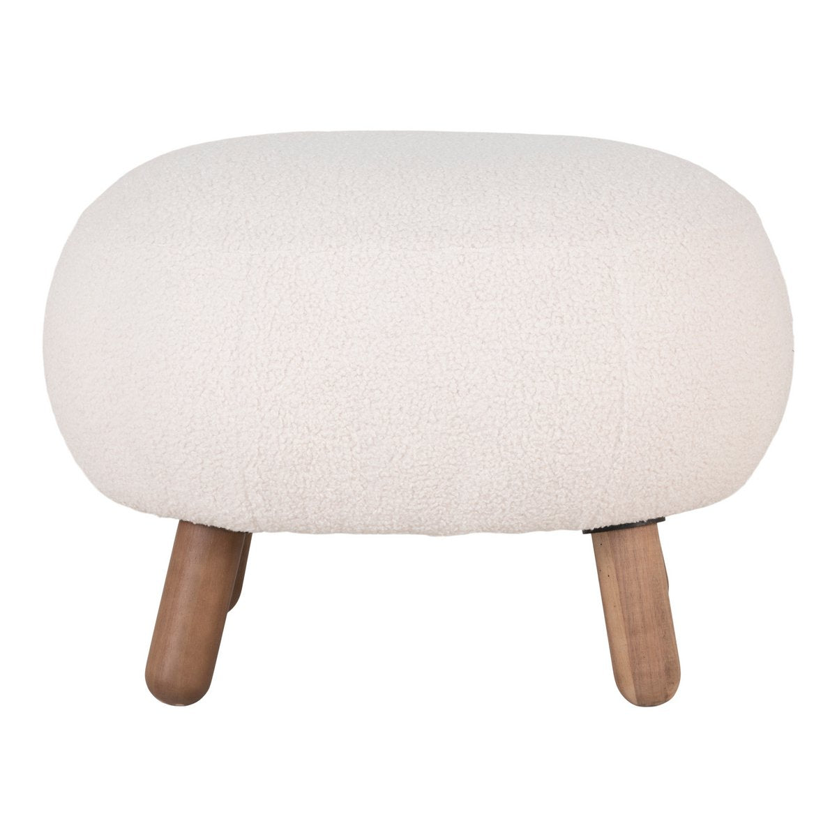 Savona Footrest - White, Polyester/Rubberwood/Pine, 60x50x37 cm