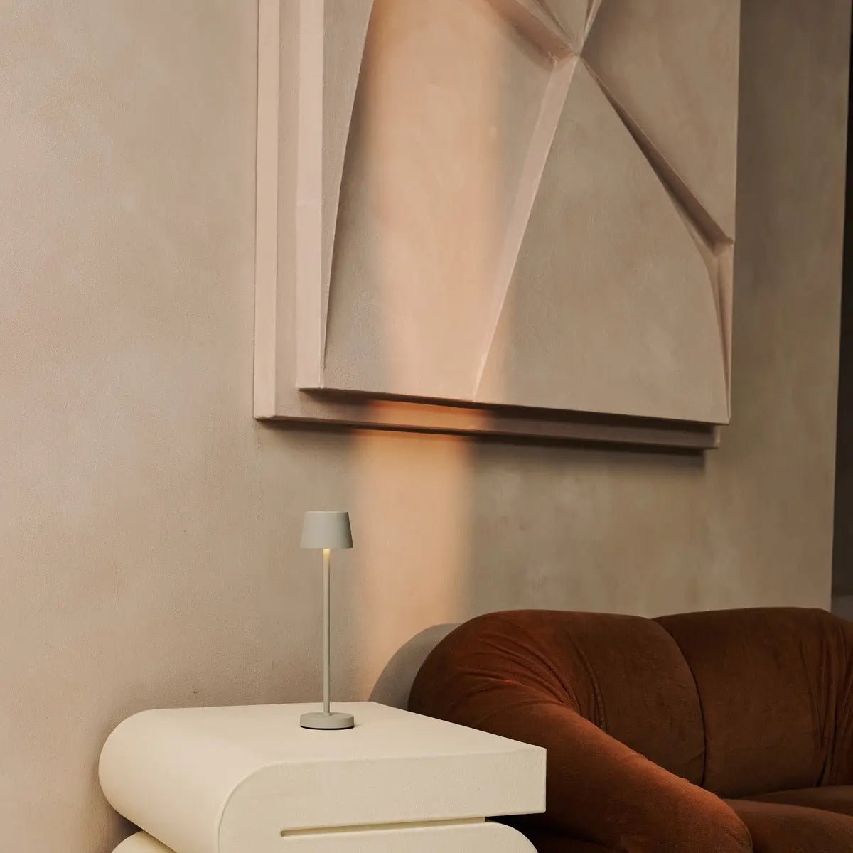 Vondel Mini Rechargeable Table Lamp Set - Shadow Grey with Charging Station