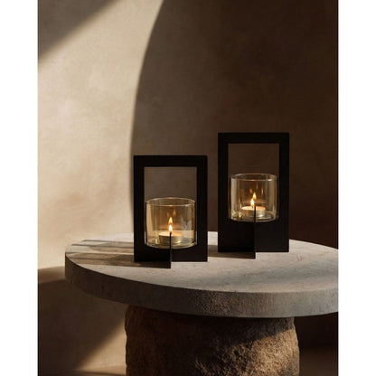 The Hurricane Framed Candle Holder - Black - L