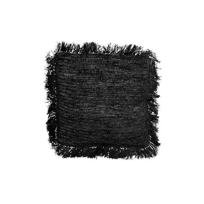 The Raffia Cushion Cover Square - Black - 40x40