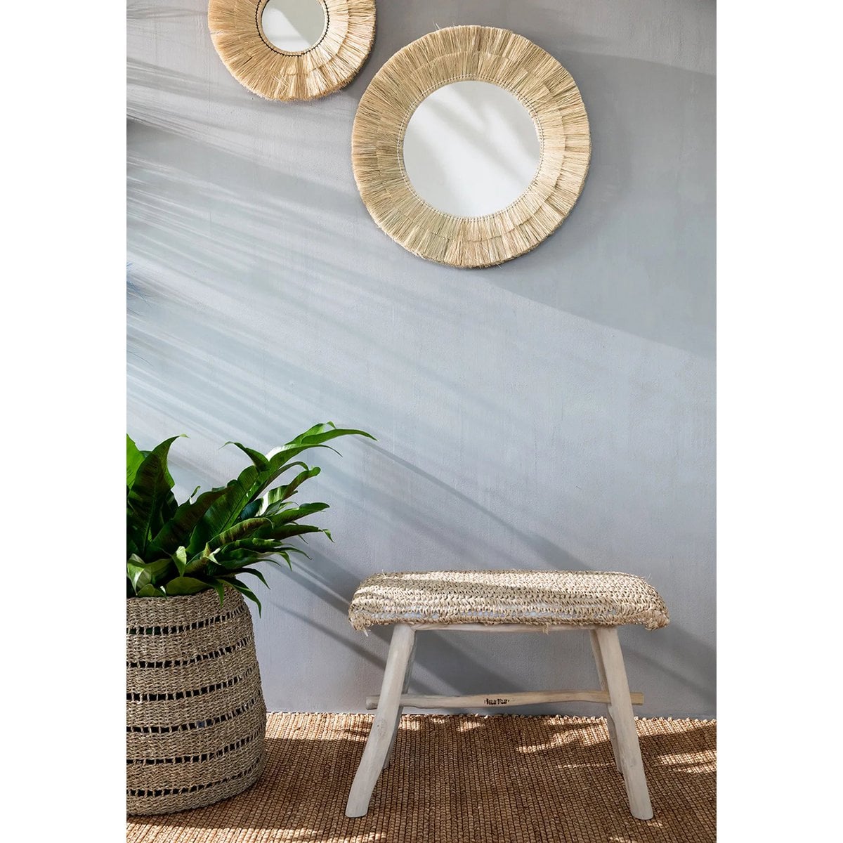Natural Fiber Area Rug - Killing Field Design, 260x180 cm