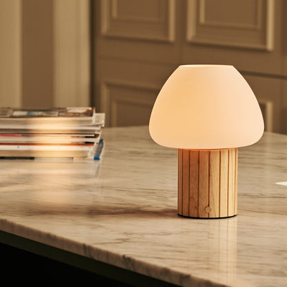 Romée Light Brown Rechargeable Table Lamp | Modular Lampshade, Dimmable & 3 Light Colors