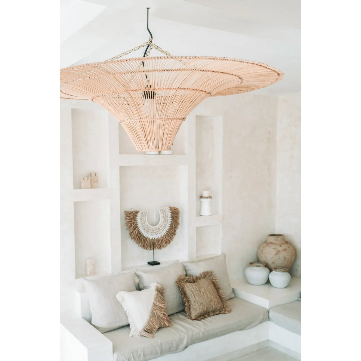 Rattan Pendant Light - Natural Woven Shade - XXL Size