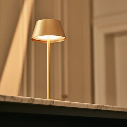 Gold Table Lamp Cordless - Modern Design, 3 Light Modes