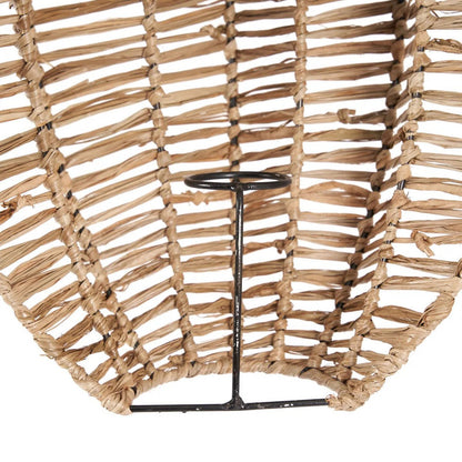Raffia Wall Sconce - Natural Woven Wall Light - Medium