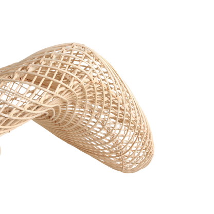 Rattan Pendant Light - Natural Wave Hanging Lamp, Large
