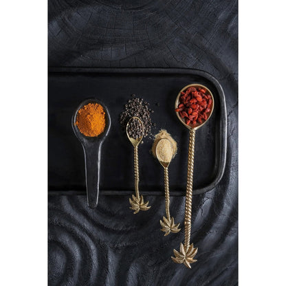 Brass Salad Spoon - Gold Palm Tree Design, Elegant Serveware