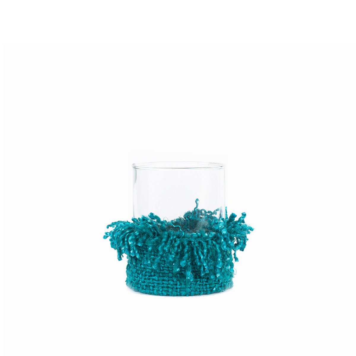 Bazar Bizar Living Eclectic Candle Holder – Unique Texture, L, Aqua