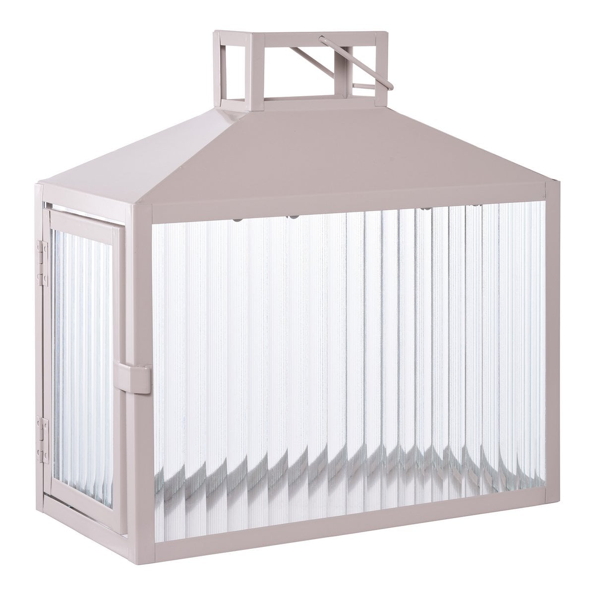 Lucca Laterne - Beige/Grau, Metall/Glas, 26,5x13x26,5 cm