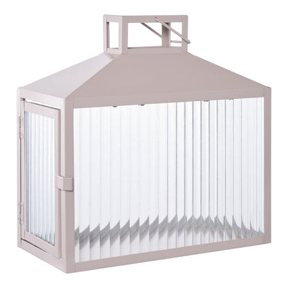 Lucca Laterne - Beige/Grau, Metall/Glas, 26,5x13x26,5 cm
