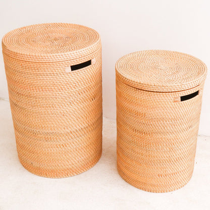 Rattan Laundry Basket with Lid – Handmade Storage Basket SARI