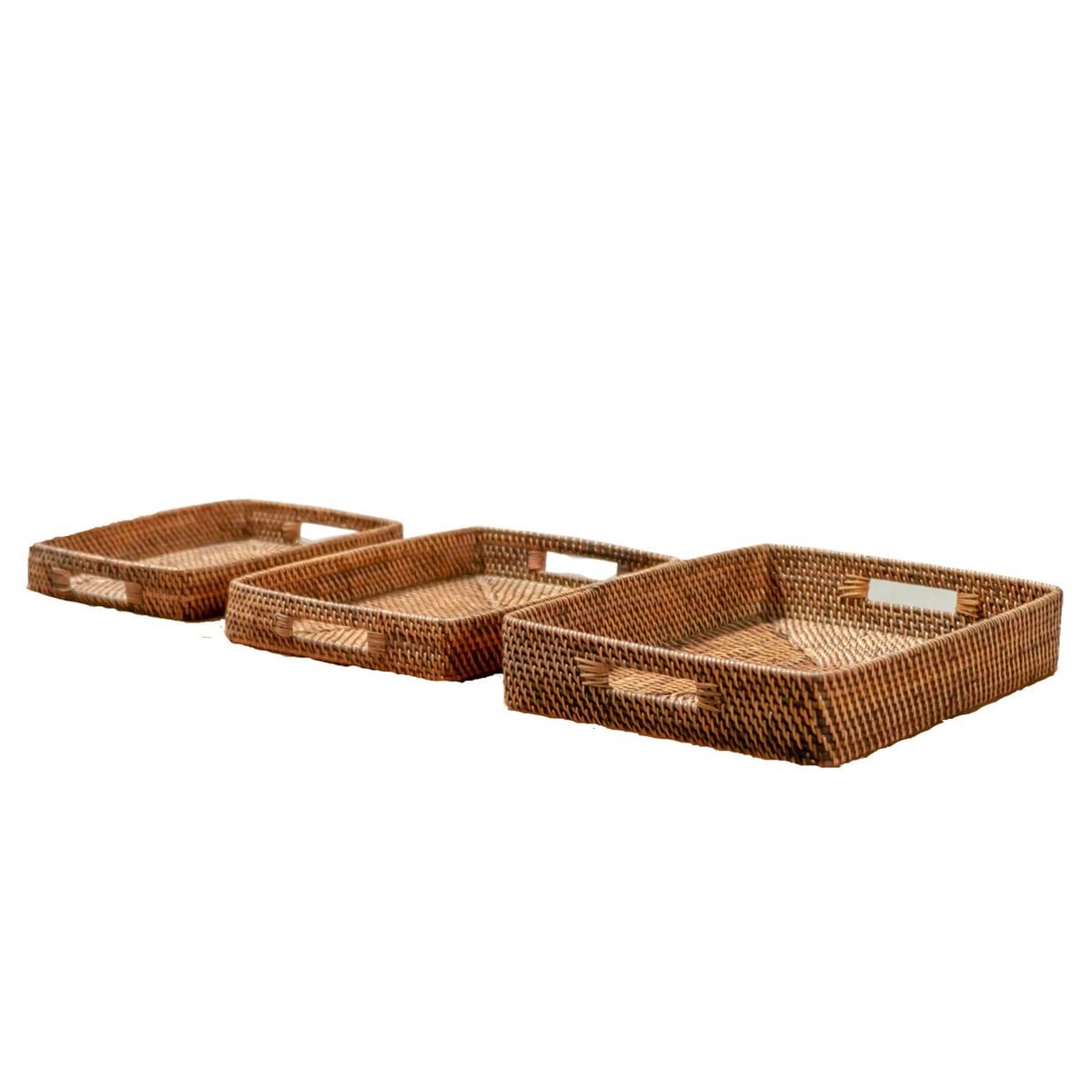 Rattan Serving Tray - Large Decorative Tray - Amahai Brown