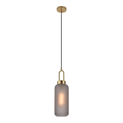 Luton Pendant - Brass, Mat Smokey Glass, Ø13 cm, 150 cm Fabric Cord