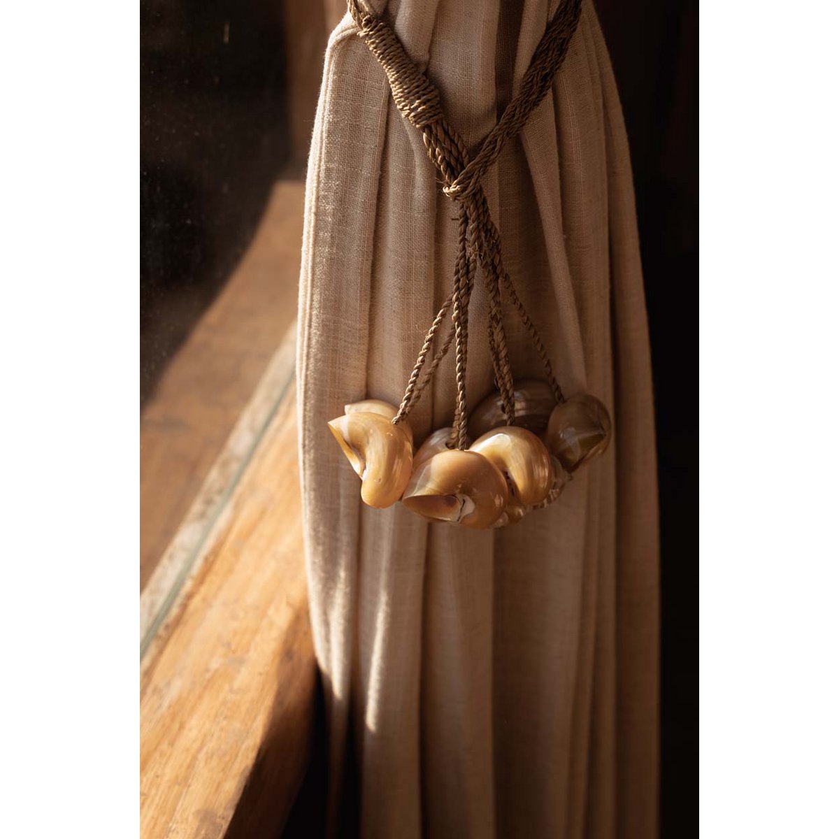 Natural Conch Shell Tassel - Coastal Wall Hanging