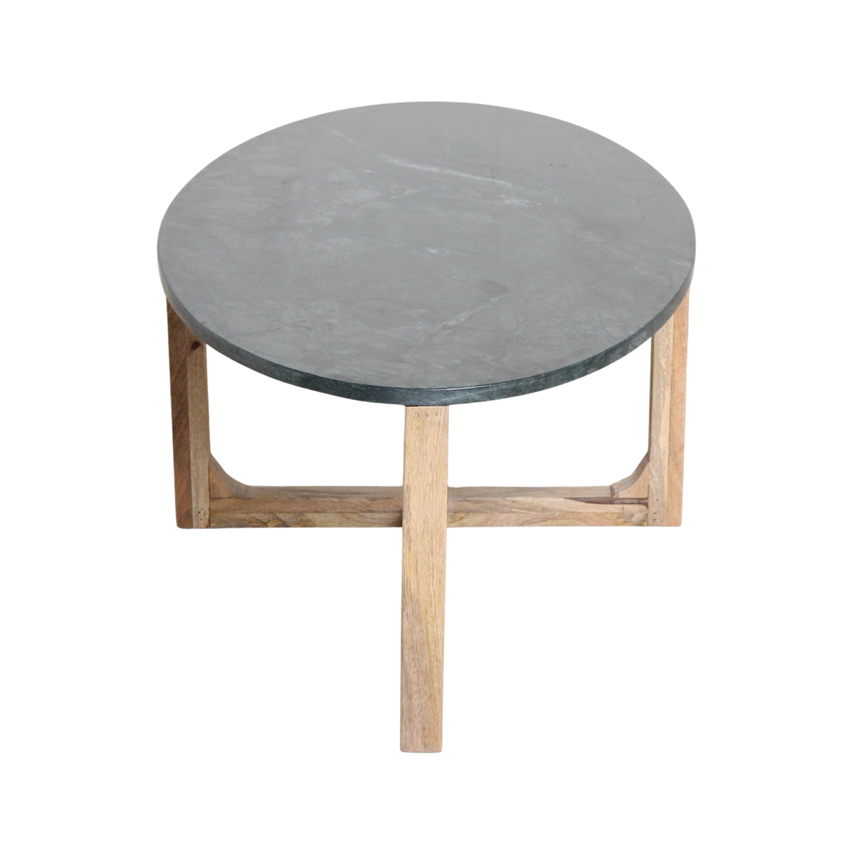 Oval marble coffee table - Green - 120x60x38 cm
