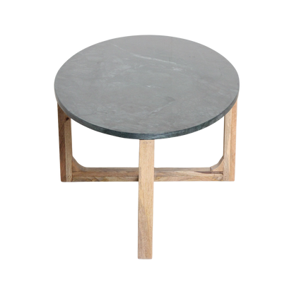 Oval marble coffee table - Green - 120x60x38 cm