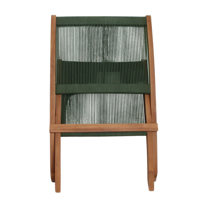 Rope folding lounge chair green