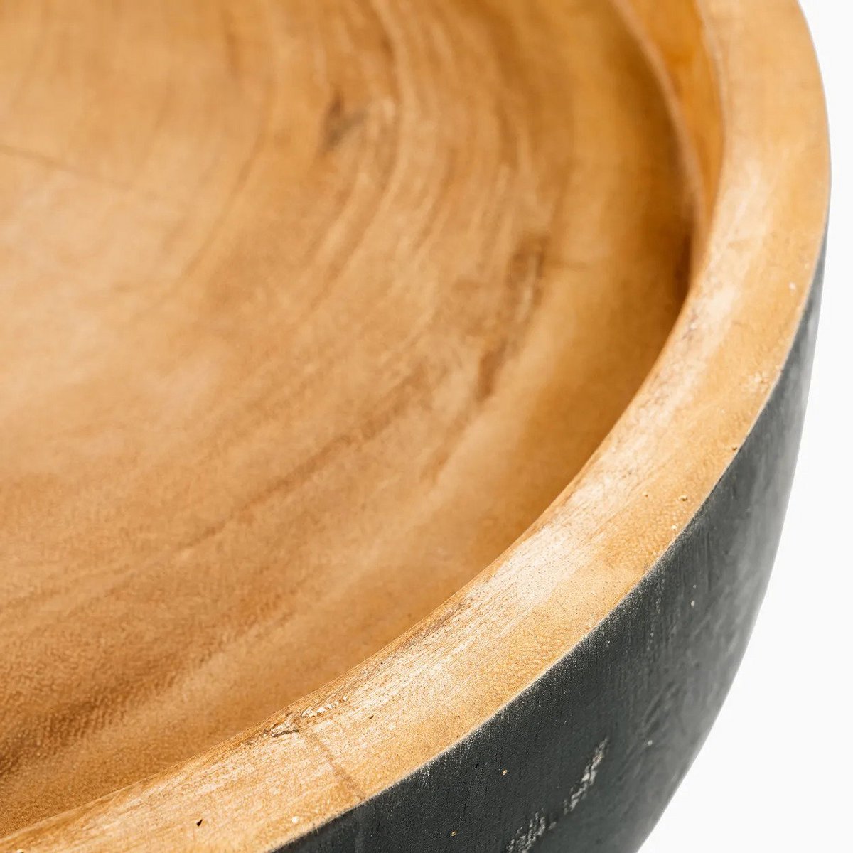 Suar Wood Side Table - Black Natural Rayu Design
