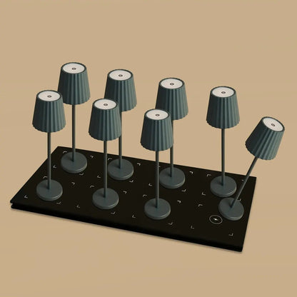Combi Set Professional | 8 x May Stone Grey Rechargeable Table Lamps & 1 x Central Station Charging Station