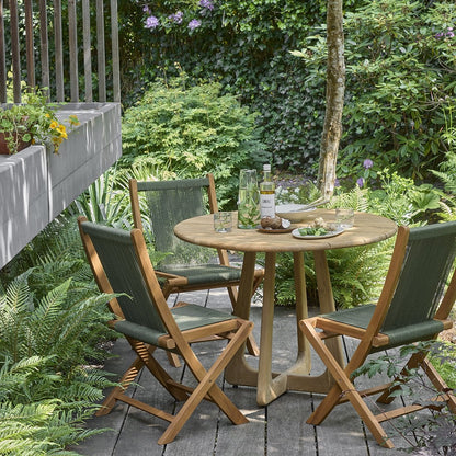 Rope folding garden chair green