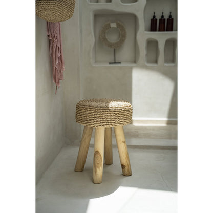 Raffia Stool - Natural
