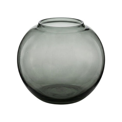 Glass Vase - Smokey Grey Handblown Vase for Home Decor