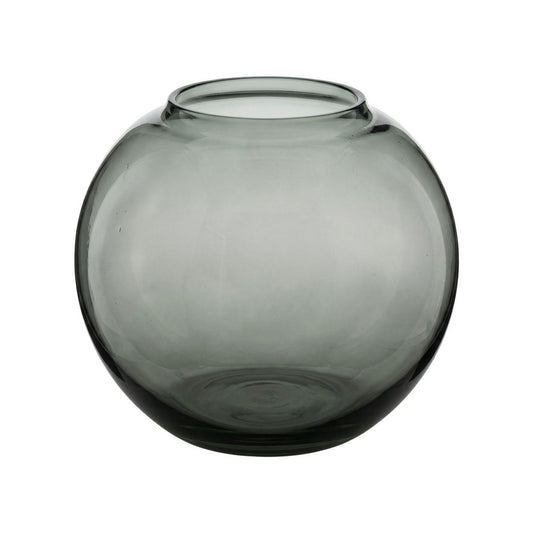 Glass Vase - Smokey Grey Handblown Vase for Home Decor