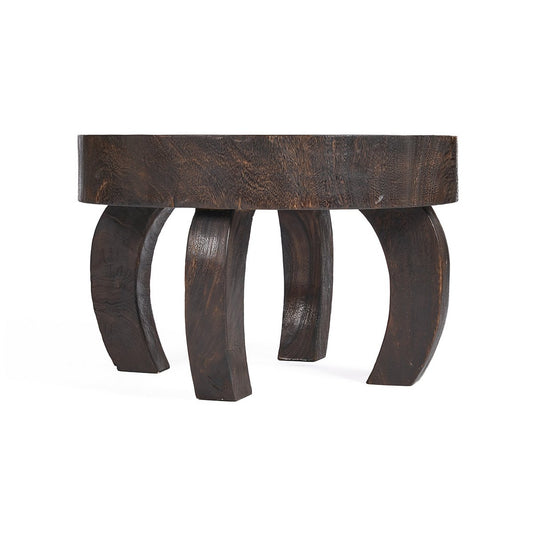 Walnut Coffee Table - Octo Chic Sculptural Design - Dark Finish