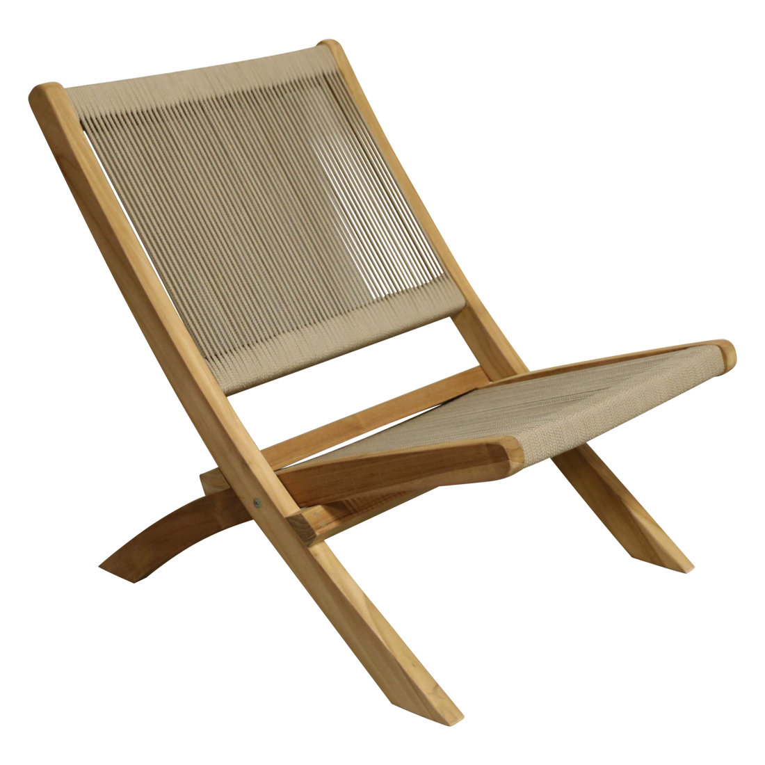 Rope folding lounge chair natural