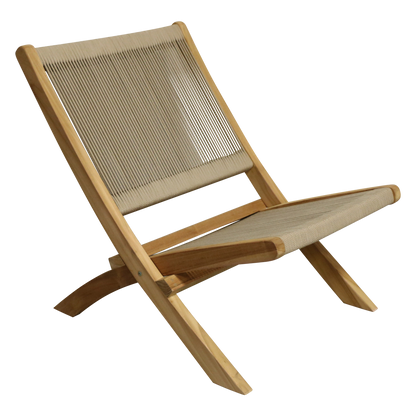 Rope folding lounge chair natural