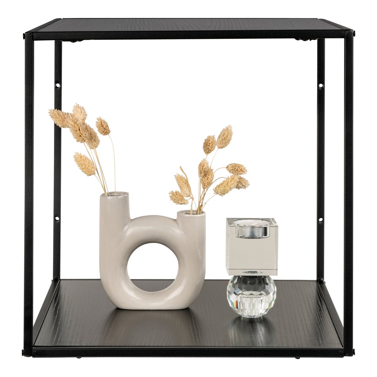 Vita Wall Shelf - black, steel, 36x36x36cm