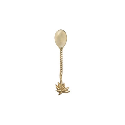 Brass Tea Spoon - Gold Palm Tree Design