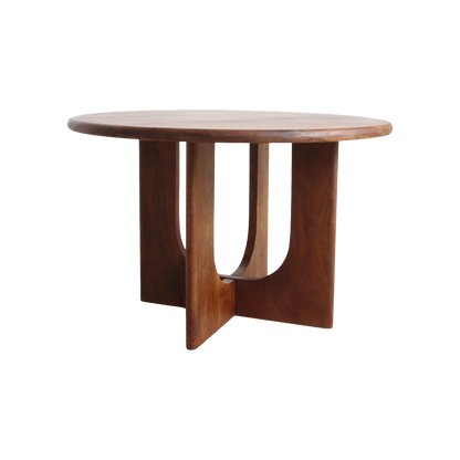 Mango Wood Dining Table - Round Bullnose Coliseo, 120 cm