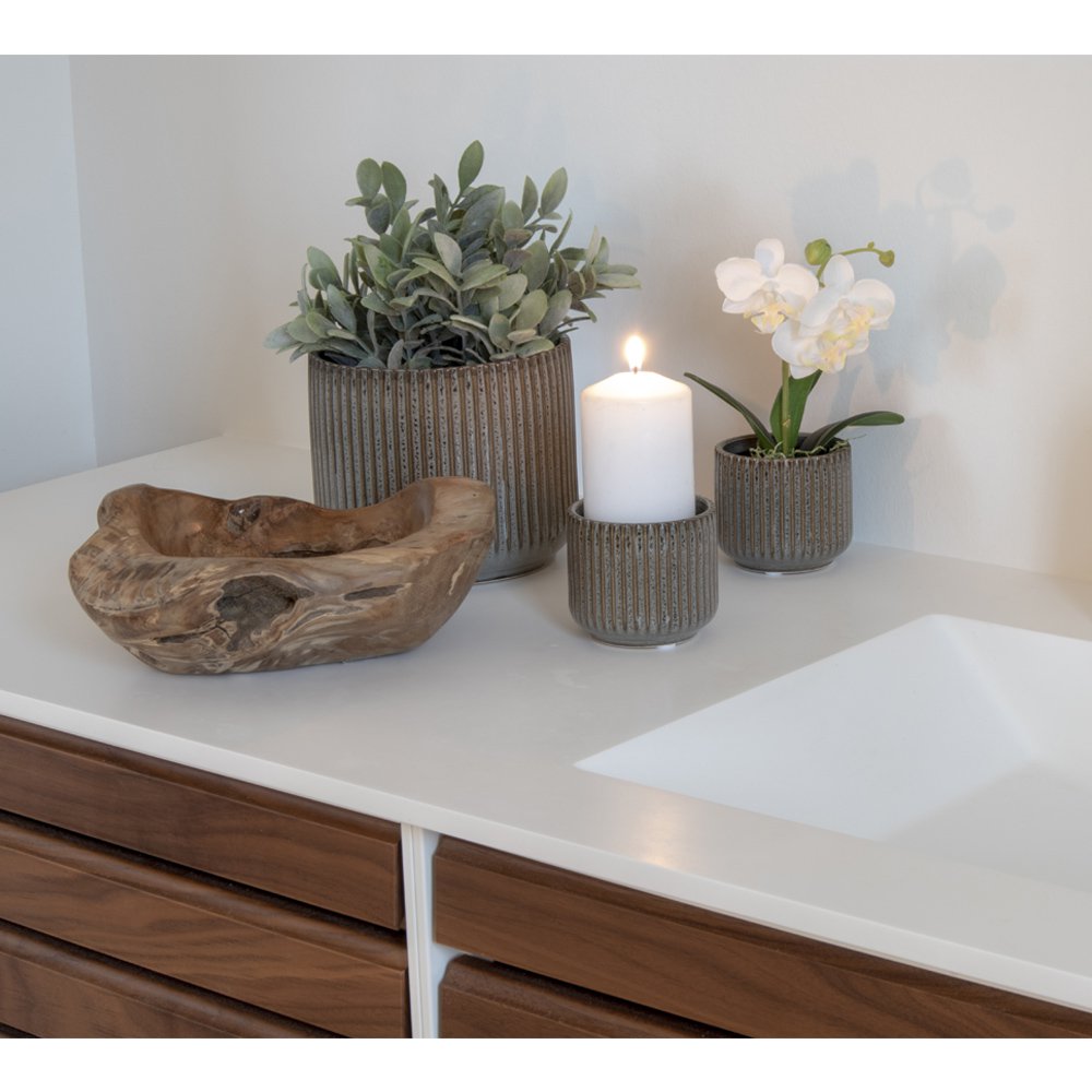 Teak Wood Bowl - Natural Serving Bowl, Rustic Decorative Bowl, 30cm