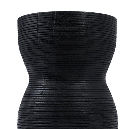 Suar Wood Stool - Black Accent Seating or Side Table