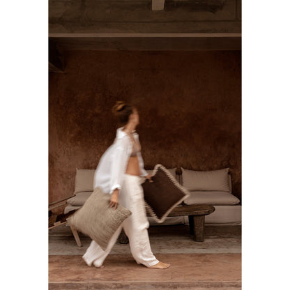 Linen Pillow Cover - The Linen Grain Black Natural
