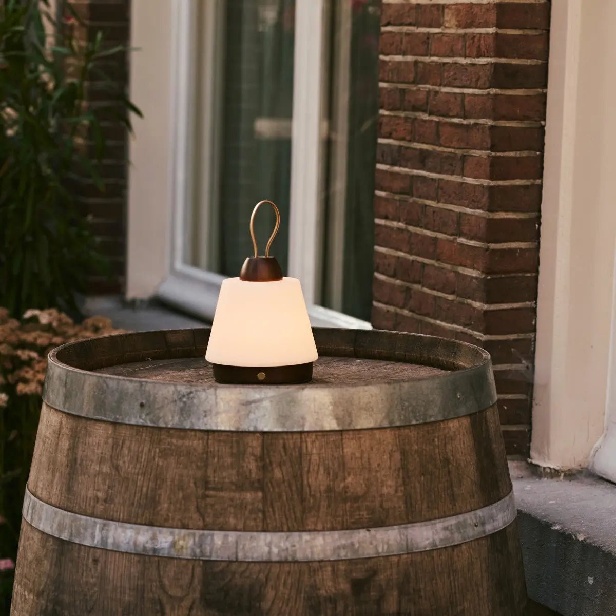 Dark Brown Rechargeable Table Lamp – Leather Strap & 3 Light Modes