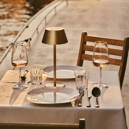 Gold Table Lamp Cordless - Modern Design, 3 Light Modes