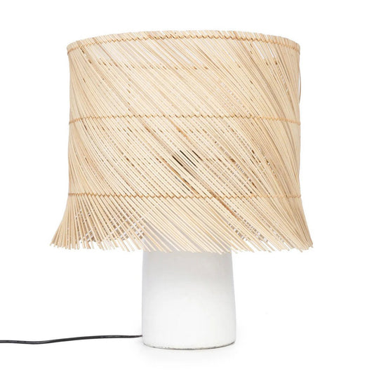 Rattan Table Lamp - White Natural