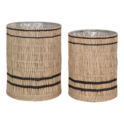 Vinh Planter  - Planter, seagrass, round, natural, set of 2