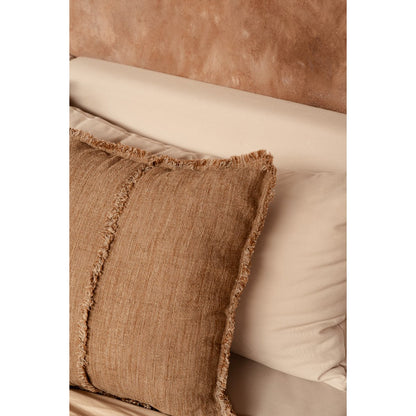 Le Housse d'Ornement Frangé du Sahara - Marron Naturel - 50x50