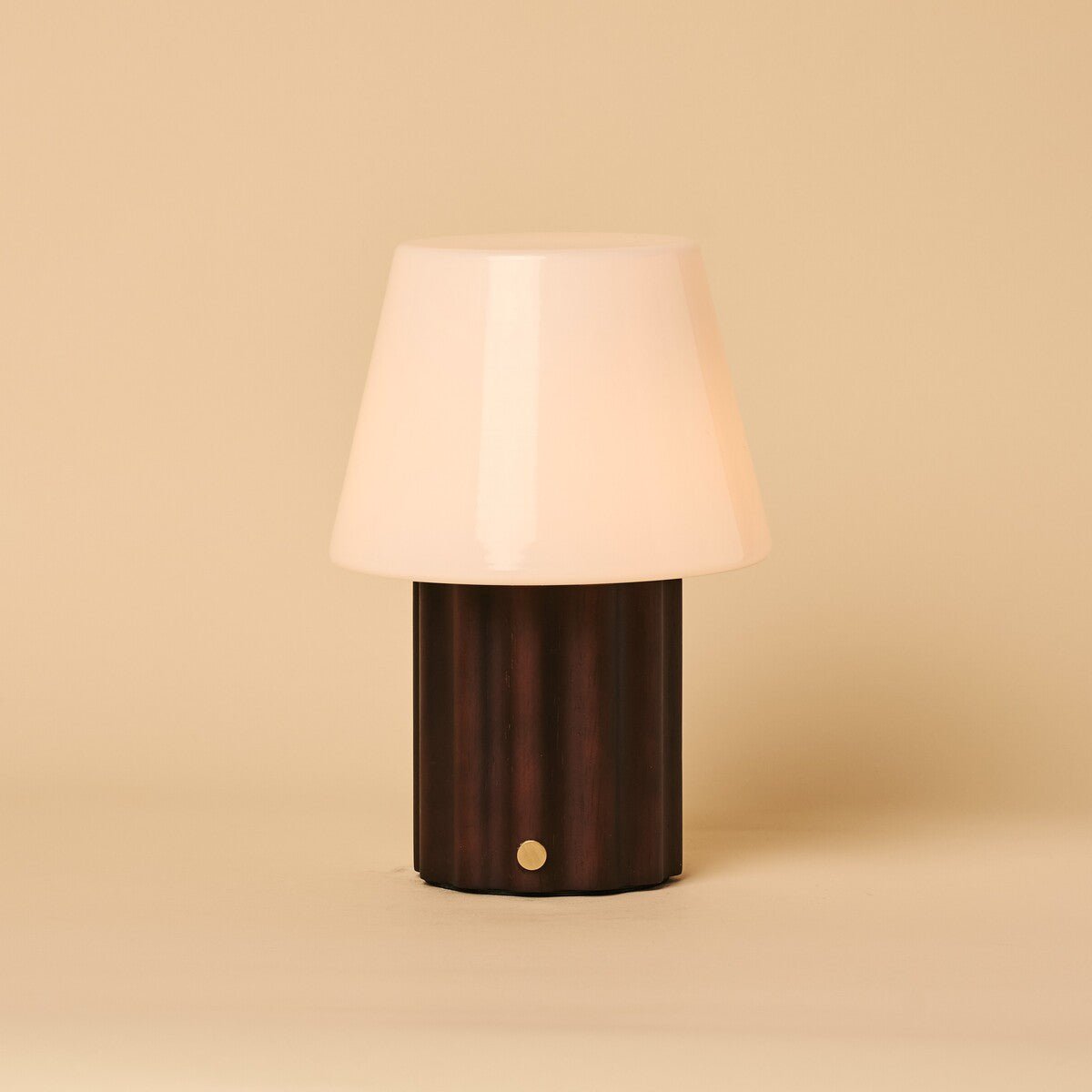 Javi Dark Brown Rechargeable Table Lamp | Versatile, Wood & Up to 100 Hours of Light
